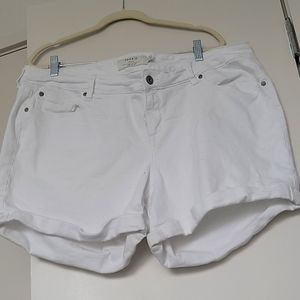 White denim shorts